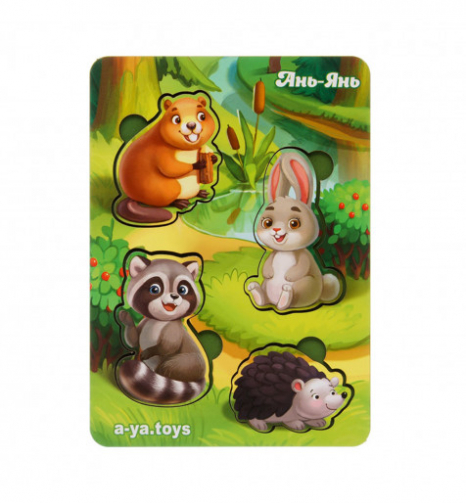 Вкладиші "Лісові тварини - 1" (фон з підказкою) Ань-Янь ПСФ057