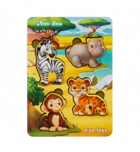 Вкладиші "Тварини Африки - 1" (фон з підказкою) Ань-Янь ПСФ059