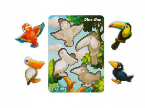 Вкладиші "Птахи" (фон з підказкою) Ань-Янь. ПСФ062