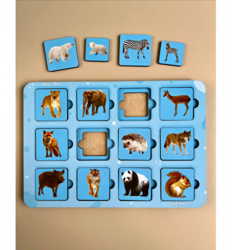 Пазл-сортер "Мама та малюк. Дикі тварини "Ань-Янь ПСФ087