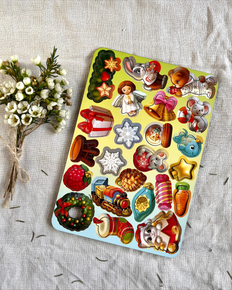 Гра сортер (новорічний пазл з картками) 2 в 1 Ялинка велика Ань-Янь ПСФ092