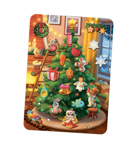 Гра сортер (новорічний пазл з картками) 2 в 1 Ялинка велика Ань-Янь ПСФ092