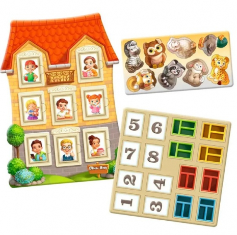 Пазл-сортер "Будиночок із завданнями"