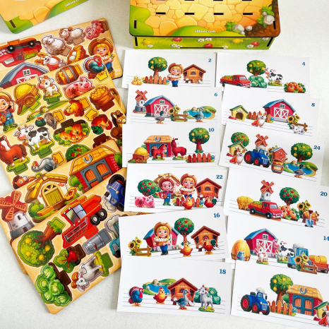 Гра з картками для розвитку просторового мислення "Панорама: ферма" Ань-Янь ПСФ130