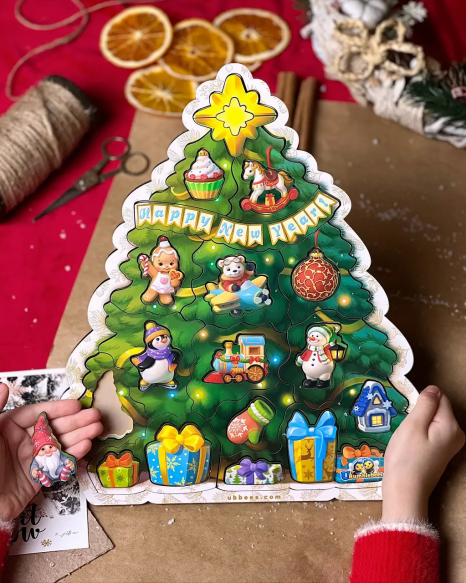 Пазл с подсказкой "Новогодняя елка" Ань-Янь ПСФ137