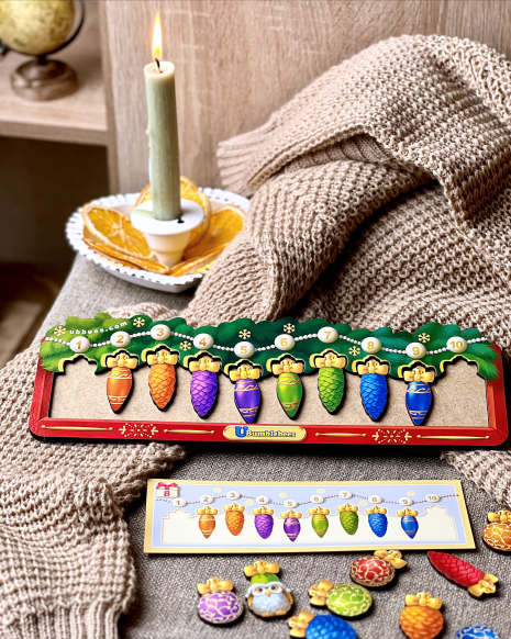 Игра с карточками "Елочная веточка с украшениями", Ubee, ПСФ139