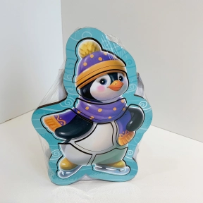 Контурний пазл "Пінгвін на ковзанах" Ань-Янь. ПСФ146