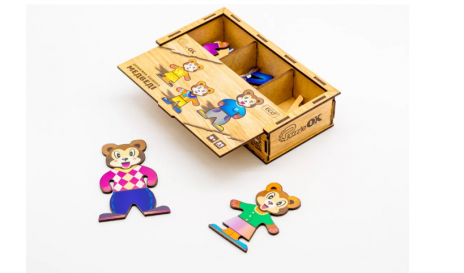 Дерев'яна одягайка "Ведмедики " ТМ PuzzleOK 42121