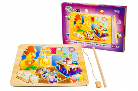 Магнітний пазл-сортер казочка "Півник і Мишеня" Puz-14476 PuzzleOk