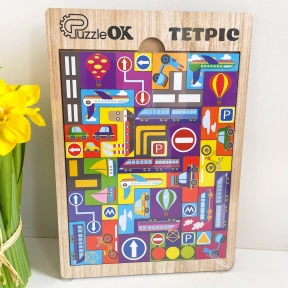 Розвиваючий дерев'яний "Тетріс Транспорт" Puz-22922 PuzzleOK