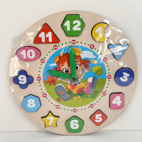 Дерев'яний сортер "Годинник" для дівчаток, PuzzleOk, Puz-22934