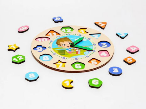 Деревянный сортер "Часы" для мальчиков Puz-22935 PuzzleOk