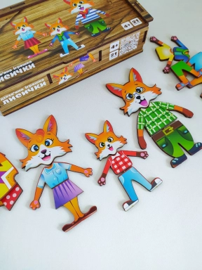 Деревянная одевайка "Лисички" ТМ PuzzleOK 42121