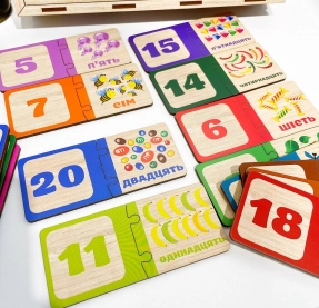 Набір "Дерев'яна Головоломка з цифрами" Puz-53322 р. . PuzzleOk