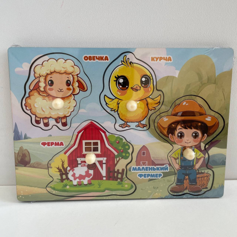 Дерев'яний сортер-вкладиш "Ферма" Puz-88744 PuzzleOk