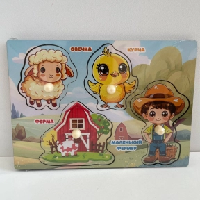 Дерев'яний сортер-вкладиш "Ферма" Puz-88744 PuzzleOk