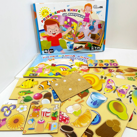 Розвиваюча книга на липучках з дерев'яними елементами Puz-88891 PuzzleOk
