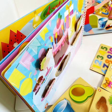 Розвиваюча книга на липучках з дерев'яними елементами Puz-88891 PuzzleOk