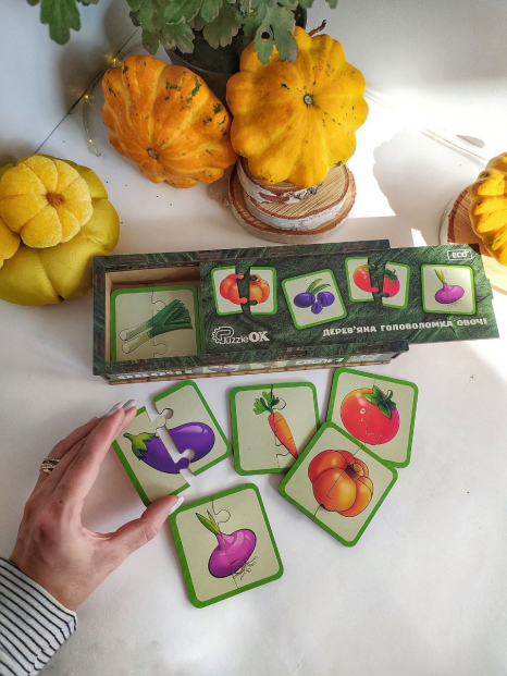 Дерев'яна головоломка "Овочі" PuzzleOk. Puz-95963