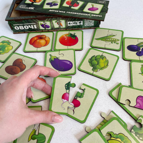 Дерев'яна головоломка "Овочі" PuzzleOk. Puz-95963