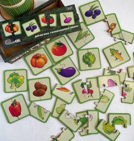 Дерев'яна головоломка "Овочі" PuzzleOk. Puz-95963