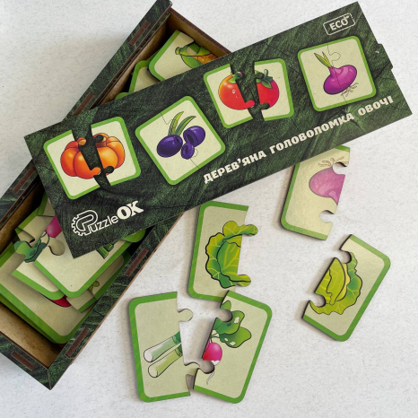 Дерев'яна головоломка "Овочі" PuzzleOk. Puz-95963