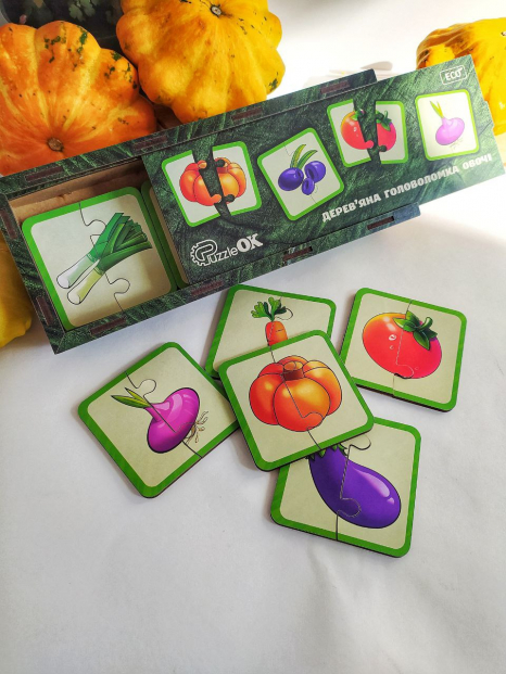 Дерев'яна головоломка "Овочі" PuzzleOk. Puz-95963