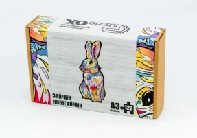Фігурний дерев'яний пазл "Зайчик Побігайчик" PuzzleOK. PuzA3-00758