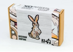 Фігурний дерев'яний пазл "Веселий зайчик" PuzzleOK. PuzA3-00760
