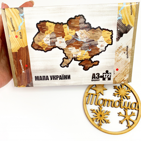 Фігурний дерев'яний пазл "Мапа України" А3