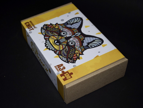 Фігурний дерев'яний пазл "Веселий Єнот", розмір А3, PuzzleOK