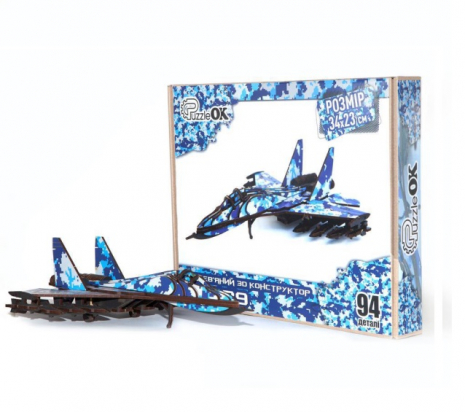 Дерев'яний 3D конструктор "Міг 29" (94 дет.) PuzzleOK