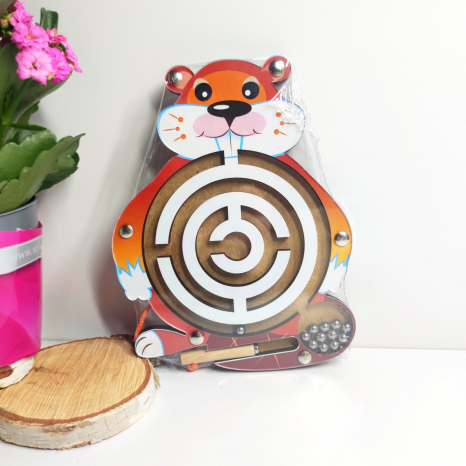 Логічна гра магнітний лабіринт "Монтессорі Бобер",  26*16 см, PuzzleOk. Puzz-30968