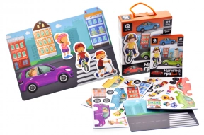 Магнитная игра "Город" QB600-001, 42 магниты и магнитная доска 