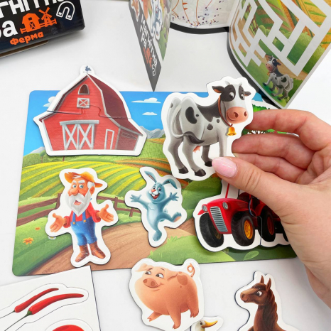 Магнітна гра Ферма QB600-003 (32 магніти та магнітна дошка )