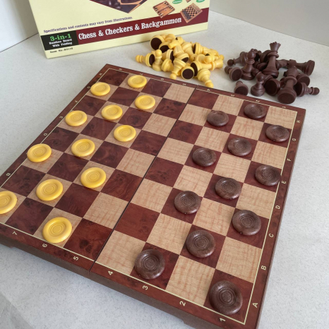 Набір 2 в 1 Шахи та шашки магнітні коробці QX2880-S