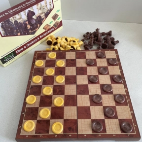 Набір 2 в 1 Шахи та шашки магнітні коробці QX2880-S