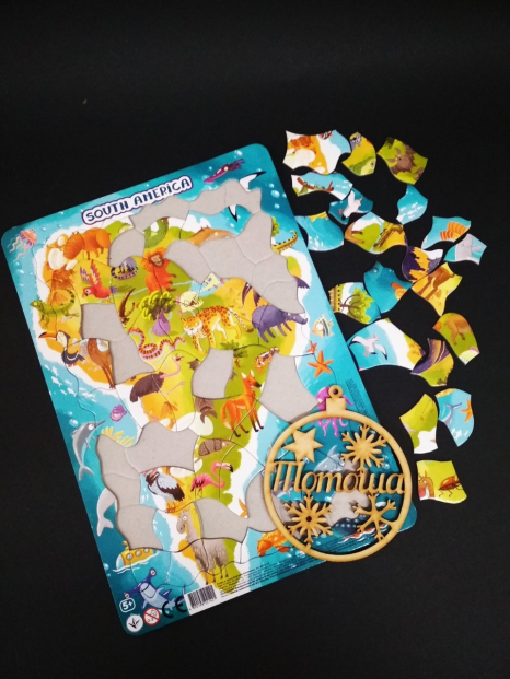 Картонні пазли в рамці Материки Південна Америка / Континенти Південна Америка (53 под.) Додо / Dodo