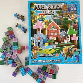 Магнітний конструктор RDF 999  60 елементів, 2 фігурки героїв, довжина ребра кубика 2 см, в коробці