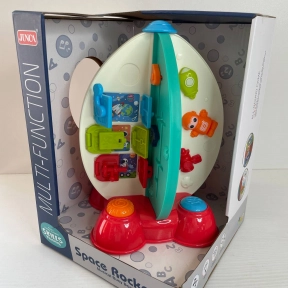 Логічна іграшка - бізіцентр Ракета: музика, шестерні, обертові елементи, дверцята,  RJ 6828