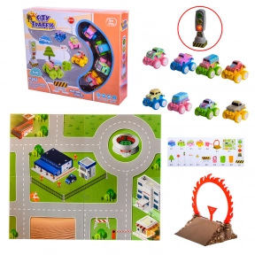 Ігровий килимок з машинками та світлофором, дорожні знаки RT001-3