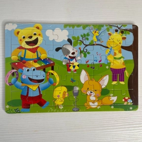 Деревянный пазл в рамке Лесной концерт, 30 деталей