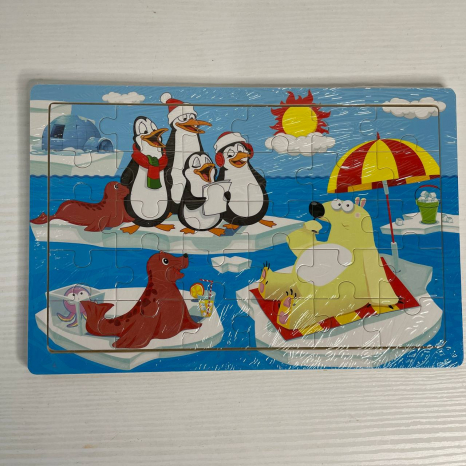 Деревянный пазл в рамке Отдых в Арктике, 30 деталей