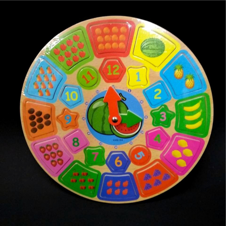 Дерев'яний вкладиш - годинник Фрукти