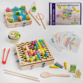 Мозаїка з кульками та трафаретами, набір для сортування, магнітна рибалка, С 48691