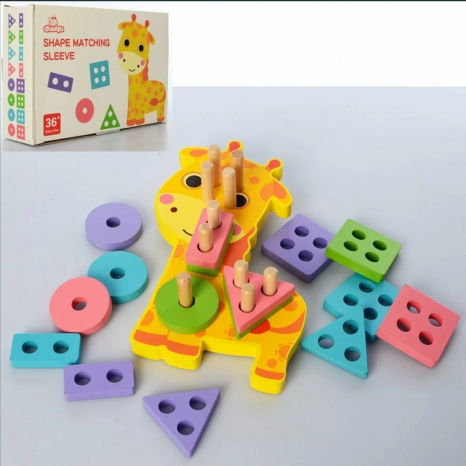 Дерев'яна іграшка сортер – логіка Геометрик Жираф