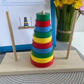 Головоломка Ханойская башня (Tower of Hanoi) 10 колец, KomarovToys S 605