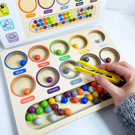 Дерев'яна логічна гра-сортер "Кольорові кульки". С 61683