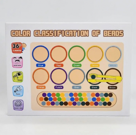 Дерев'яна логічна гра-сортер "Кольорові кульки". С 61683
