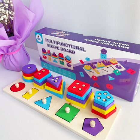 Дерев'яна іграшка Геометричний сортер 5 фігур (геометрик)